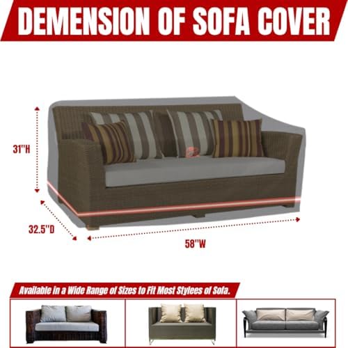 Turtle Life Patio Sofa Cover, Outdoor Heavy Duty Durable UV Water Resistant A...