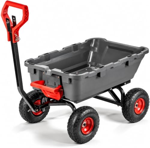 XtremepowerUS 2-in-1 Convertible Garden Cart & Dump Wagon, 800-LB Capacit...