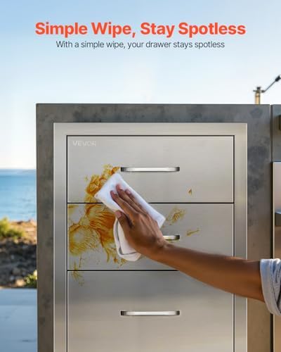 VEVOR Outdoor Kitchen Drawers 18.11"W x 23.23"H x 23.23"D Stai...