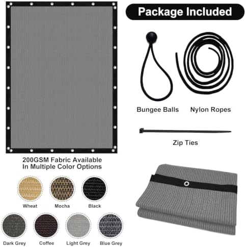 Artpuch Pergola Shade Cover with Grommets 8x10 FT 90% UV Block Outdoor Sun Sh...