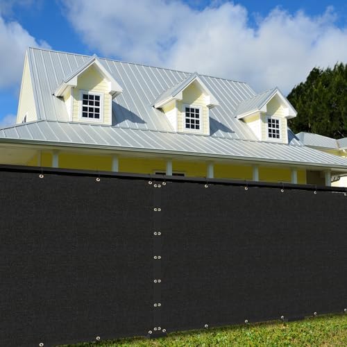 6' x 10' Black Privacy Screen Fence Cover Heavy Duty Fencing Mesh wit...