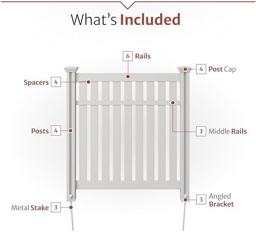 Enclo Hartford Privacy Screen, White Vinyl DIY No Dig Kit
