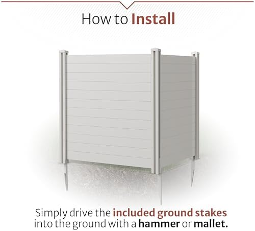 Enclo Premium White Vinyl Privacy Screen, DIY No Dig Kit