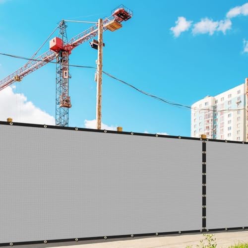 7' x 22' Custom Size Gray Privacy Screen Fence Cover Heavy Duty Fenci...