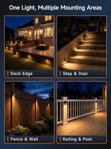 Gardenreet Solid Brass Deck Light, 12V, Bronze, Bulb Not Included, 1 Pack
