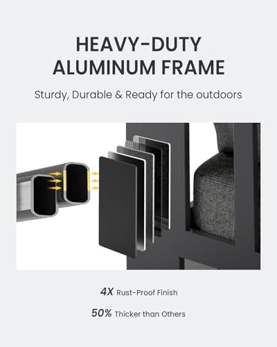 Oversized Aluminum Patio Furniture Set, 5 Pieces Luxury Outdoor Furniture Set...