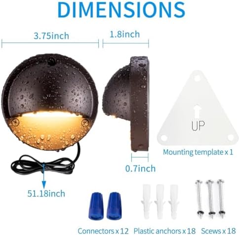 ORB Aluminum Low Voltage Deck Lights 2.5W 2700K 180lm IP65 3.74In