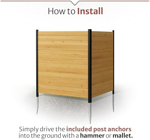 Enclo Richmond Privacy Screen, Cedar Wood, DIY No Dig Screen Kit