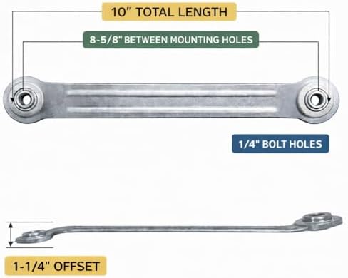 Patio Glider Bearing Bracket Rocker Arm Hardware Repair Kit - 10" Length...