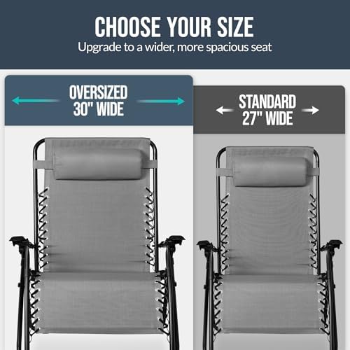 Best Choice Products Set of 2 Extra Wide Adjustable Steel Mesh Zero Gravity L...