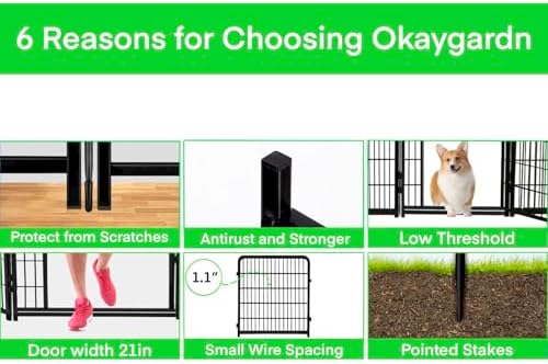 Tall Garden Fence Animal Barrier, 48 in(H) Fencing for Garden Beds, 4 Panels ...