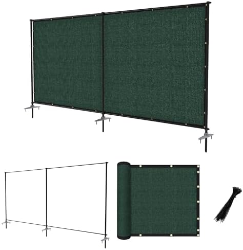 6'x12' Privacy Fence Sets with Iron Poles Outdoor Mesh Shade Net Cove...