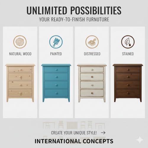 IC International Concepts, 30" Round Top Pedestal Dining Table, Solid Re...