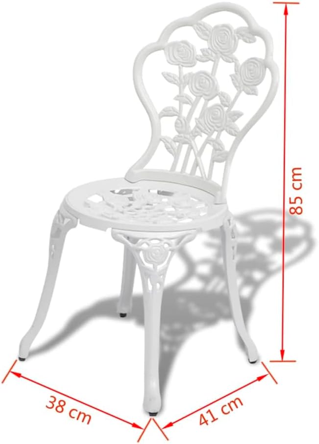 vidaXL Patio Bistro Table and Chair 3 Piece, Garden Table and Chair for Backy...