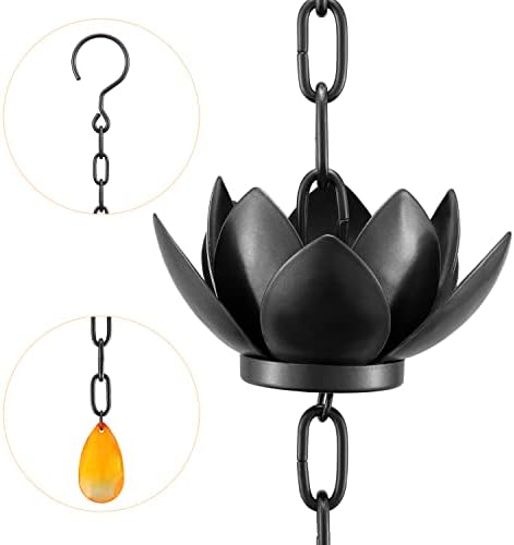 Oak Leaf Rain Chain with Adapter, 8.5ft