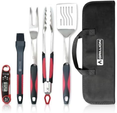 5PCS Grilling Tools for Outdoor Grills - Premium Grilling Utensil Set - Spatu...