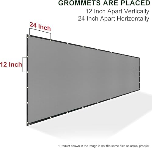 7' x 22' Custom Size Gray Privacy Screen Fence Cover Heavy Duty Fenci...