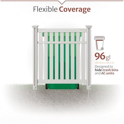 Enclo Hartford Privacy Screen, White Vinyl DIY No Dig Kit