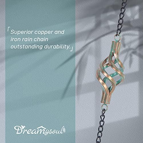 dreamysoul 9.7FT Rain Chain, Iron Rain Chain for Gutters