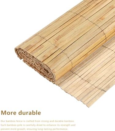 4ft x 13ft Natural Bamboo Slat Screening Roll, Outside Bamboo Privacy Fencing...