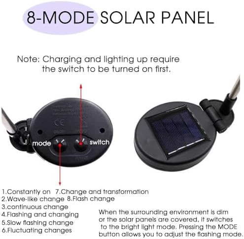 HPUFKOT Solar Garden Lights Outdoor,Waterproof Garden, 2PC 200 LED Twinkling ...