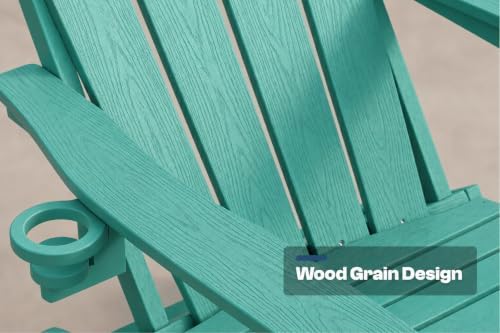 All-Weather HDPE Rocking Adirondack Chairs Set of 2, Heavy Duty Folding Patio...