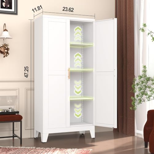 GAIOUS Metal Pantry Cabinet, Kitchen Pantry Storage Cabinets with 2 Door