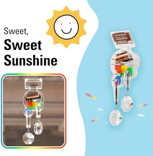 Kikkerland Solar Powered Rainbow Maker – Prism Suncatcher, Fun Home Window De...