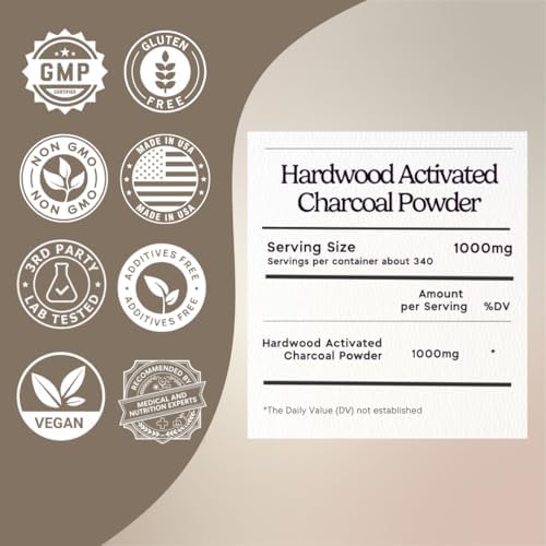 Zen Principle Hardwood Activated Charcoal Powder 100 Percent from USA Trees. ...