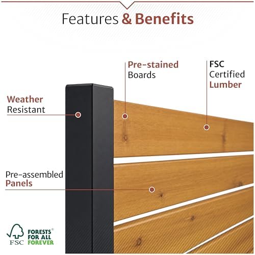 Enclo Easy Assembly Freestanding/Surface Mounted Privacy Screen, Hardwood