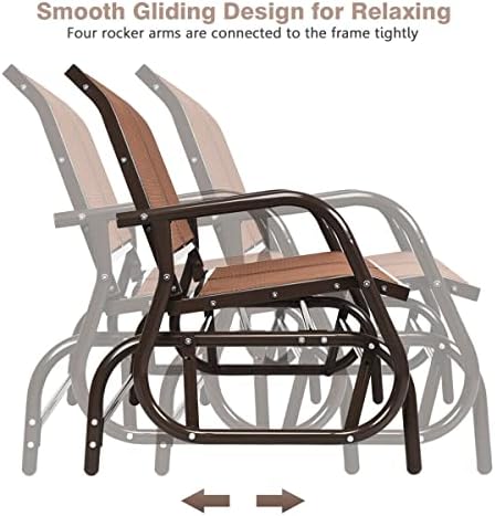 GIANTEX 48 Inch Swing Glider Chair, 2 People Swing Lounge Glider Chair
