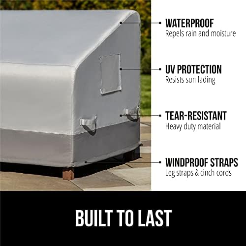 GORILLA GRIP Waterproof Outdoor Patio Sofa Cover, 80 Inch, Silver