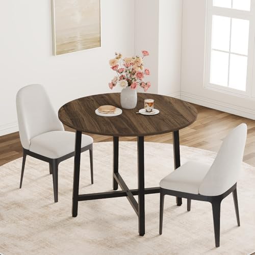 IDEALHOUSE 31.5 Inch Round Dining Table for 2-4, Small Kitchen Dining Room Ta...