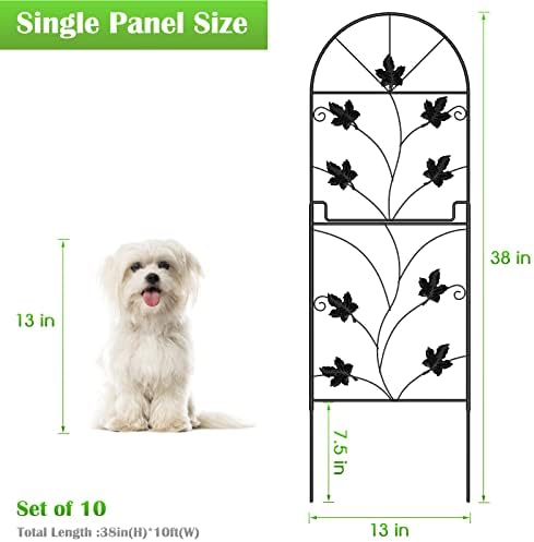 10 Pack Decorative Garden Fence Panels No Dig Fencing, Total 38in (H) x 10ft ...
