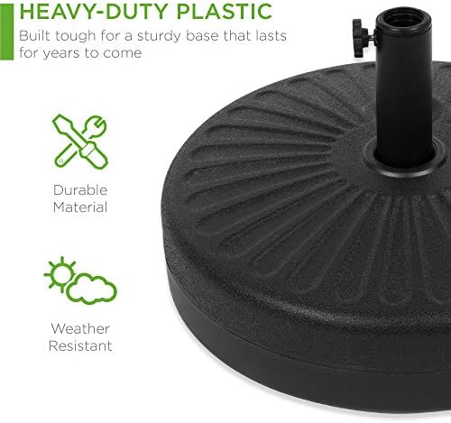 Best Choice Products Fillable Umbrella Base Stand Round Sunburst Plastic Pati...