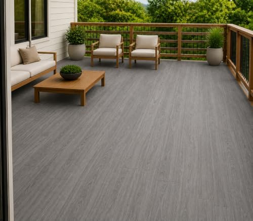 d-c-fix Outdoor Flooring Roll - Grey Oak Wood - 6' x 12', 72 sq.ft - ...