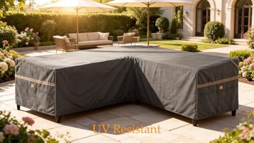 Waterproof 5-Seater Patio V-Shaped Sofa Cover