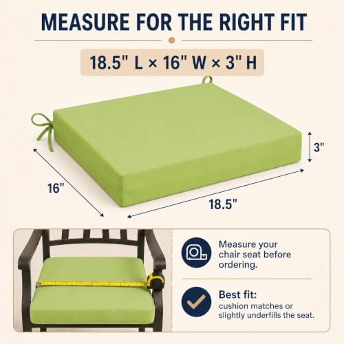UNIKOME Outdoor Chair Cushions Pack of 4, Water Resistant Patio Cushions with...