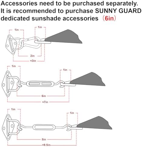 SUNNY GUARD 7' x 13' Rectangle Shade Sail 95% UV Block Outdoor Canopy