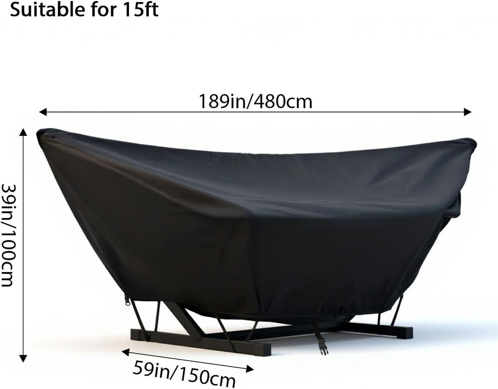 Outdoor Hammock Cover with Zip and Elastic Ropes, Heavy Duty 420d Hammock Cov...