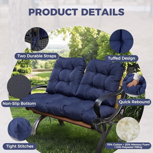 Wicker Chair Cushions of 3 Pieces, Waterproof Cushions for Patio Furniture, T...