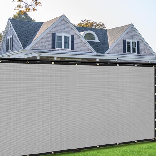 7' x 22' Custom Size Gray Privacy Screen Fence Cover Heavy Duty Fenci...