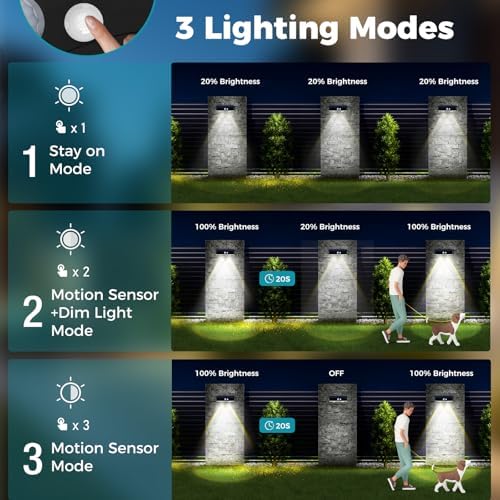 kolpop 16 Pack Solar Fence Lights Outdoor with 3 Modes Motion Sensor,IP65 Wat...