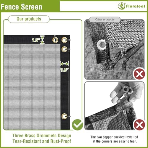 6'x40' Privacy Screen Fence Heavy Duty Fence Panels, Light Gray