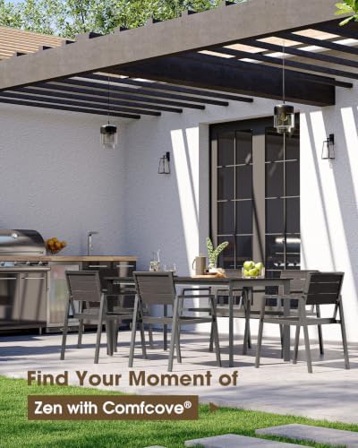 Outdoor Dining Set, Aluminum & HDPS Outdooor Table and Chairs Set