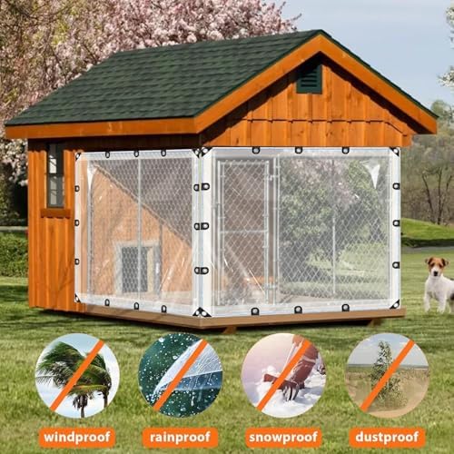 Clear Tarp 10'x12' 8MIL - Heavy-Duty Transparent Waterproof, Wind &am...