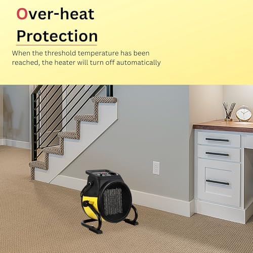 Dura Heat EUH1465 Electric Forced Air Heater with Pivoting Base 5,120 BTU, Ye...