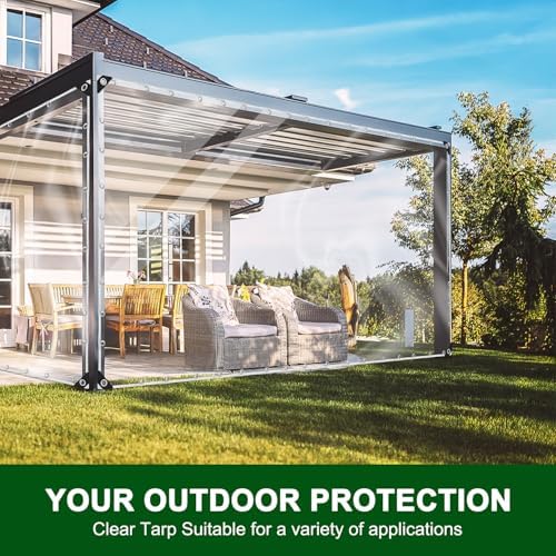 Clear Tarp 6X20ft Thick Heavy Duty Waterproof PVC Vinyl with Grommets