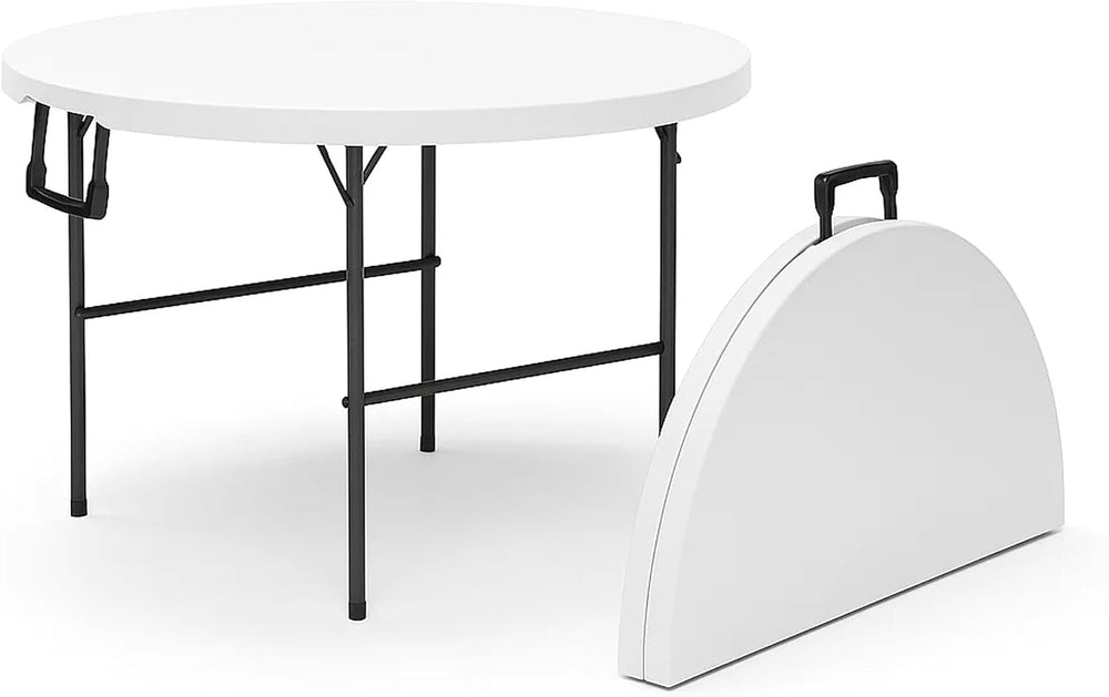 Our Modern Space 3.5 Feet Circular Round Foldable Table with Built in Handle ...