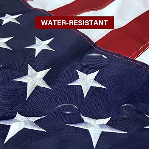 American Flag 5x8 FT Embroidered Stars, Sewn Stripes, Brass Grommets Polyeste...